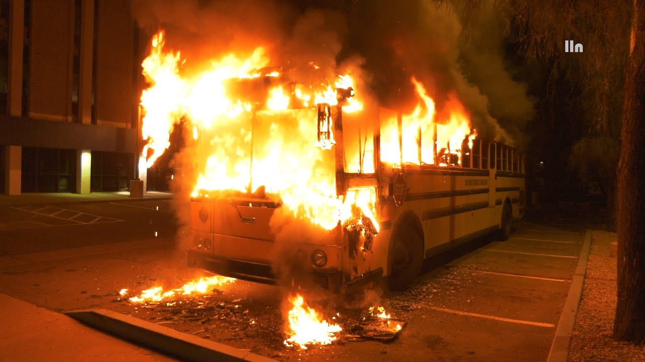 (Pre-Arrival) Fully Involved Suspicious School Bus Fire - April 9, 2023