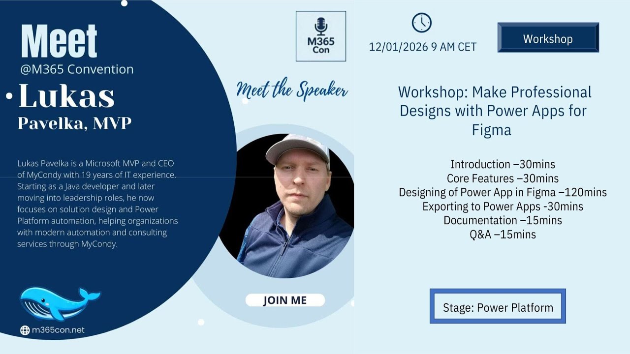 Workshop: Make Professional Designs with Power Apps for Figma (with Lukas Pavelka, MVP)