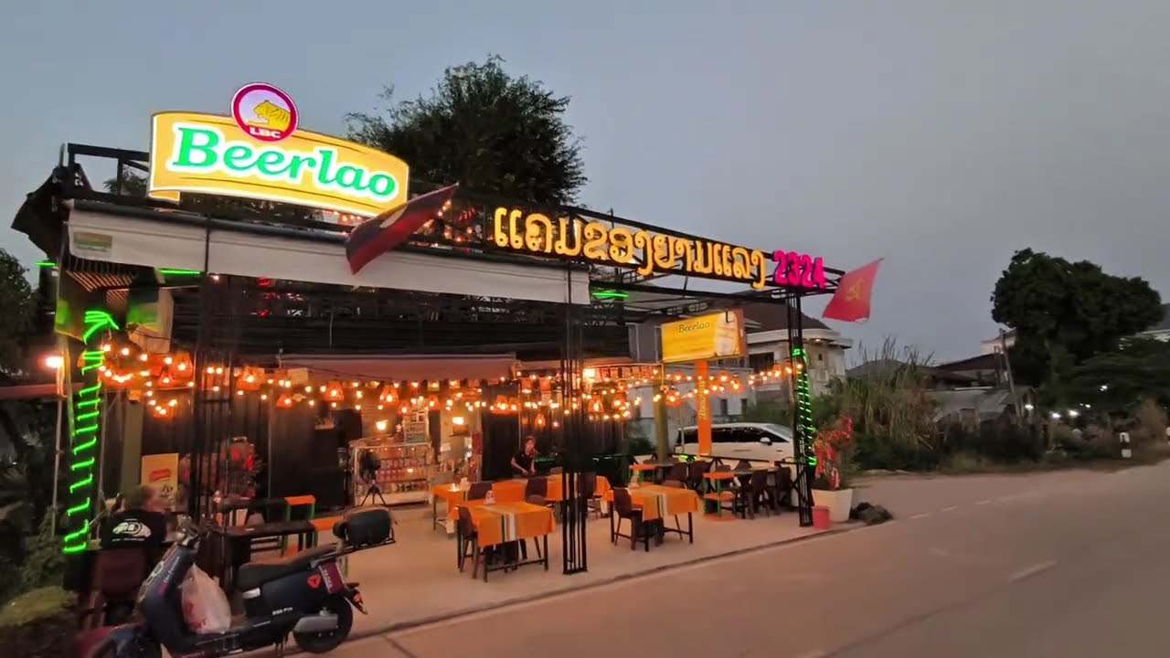 Golden Hour at the Mekong RiverFront || Vientiane Laos #walkingtour  || 9 March 2026 @ 6PM