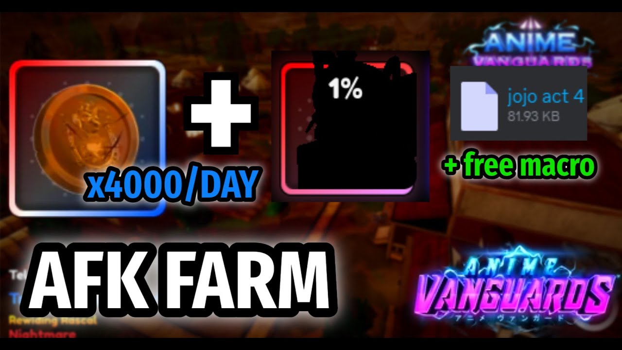 BEST WAY TO SLEEP FARM NEW JOJO RAID ACT 4 Anime vanguards