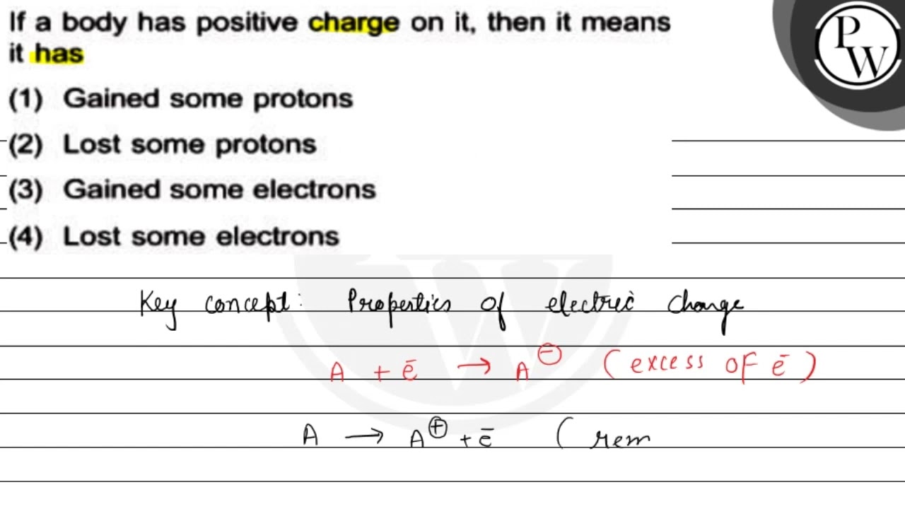 If a body has positive charge on it, then it means it has P (1) Gai...