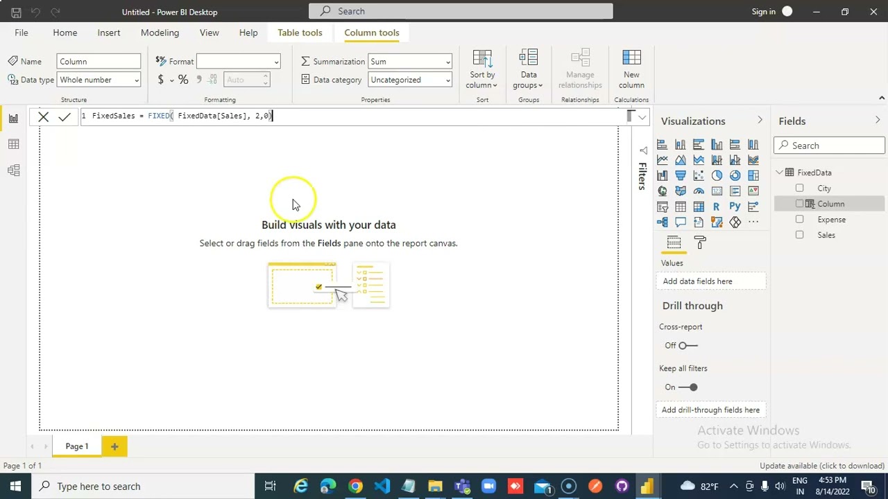 Lesson58-Power BI - DAX - FIXED- Power BI 1000 Videos