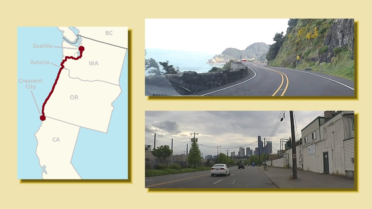 Crescent City, CA to Everett WA - A Complete Real Time Road Trip