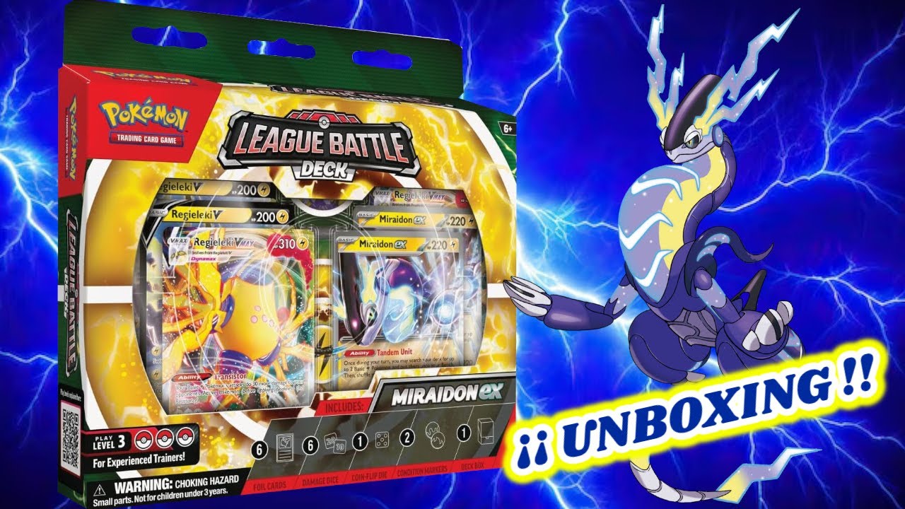 💥 Miraidon ex y Regieleki V  - Baraja combate de liga - Pokémon TCG