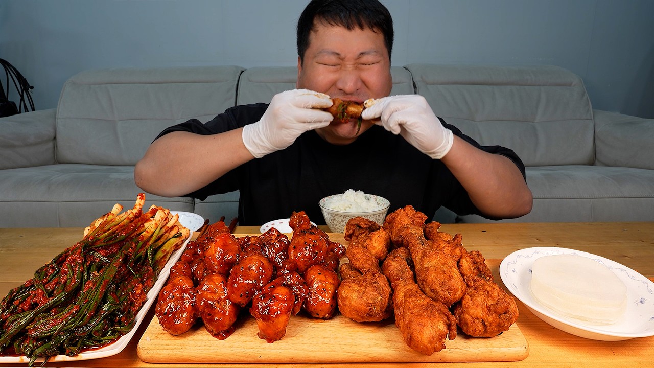 파김치 + 치킨이라고?! 파닭의 새로운 해석에 치밥까지! (Fried chicken & Green onion kimchi) 요리&먹방!! - Mukbang eating show