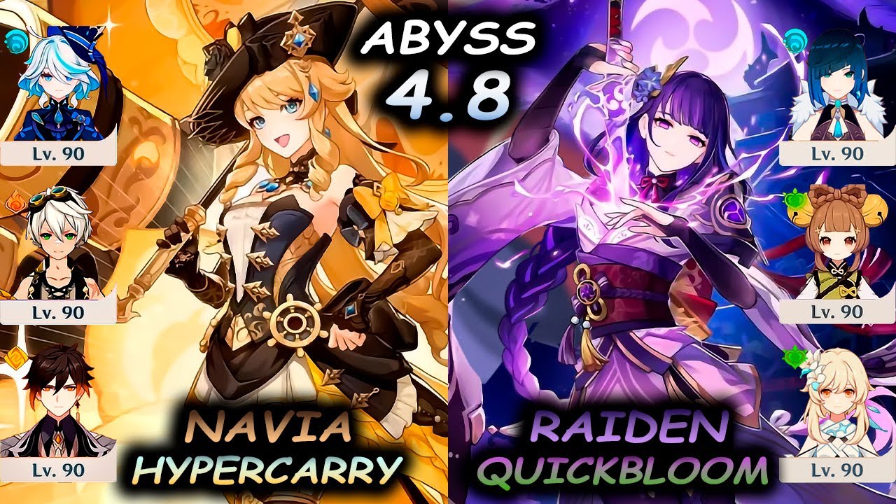 C0 Navia Hypercarry & C3 Raiden Quickbloom | Spiral Abyss 4.8 | Genshin Impact | 4K