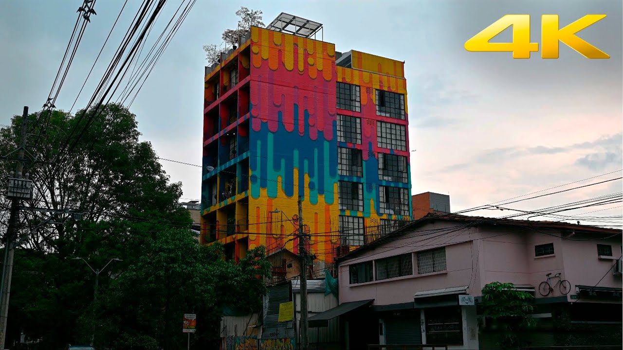 Recorriendo las calles de Laureles en Medellín // 4k-UHD