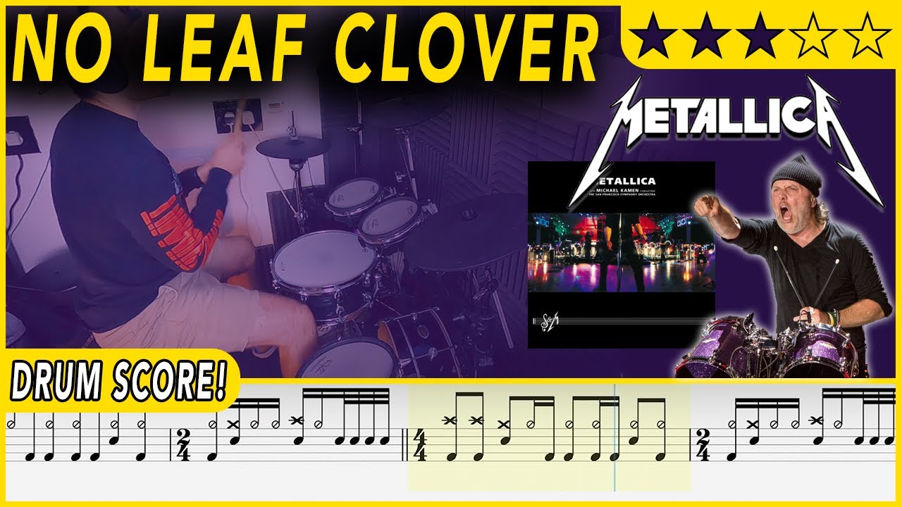 No Leaf Clover - Metallica | DRUM SCORE Sheet Music | #351 DRUMSCRIBE