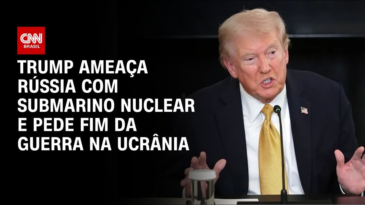 Trump amea&ccedil;a R&uacute;ssia com submarino nuclear e pede fim da guerra na Ucr&acirc;nia | CNN PRIME TIME