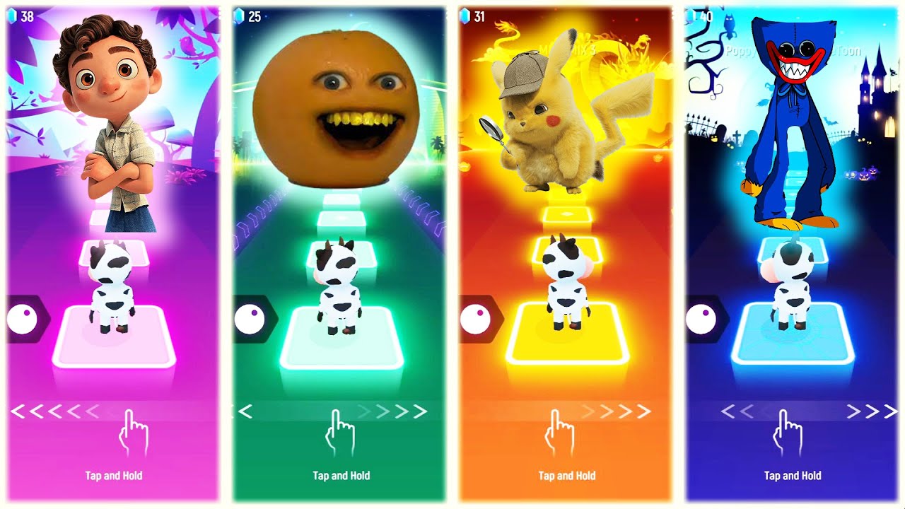 LUCA Vs Annoying Orange Vs MEGAMIX Vs Poppy Playtime GameToon | Tiles Hop EDM Rush