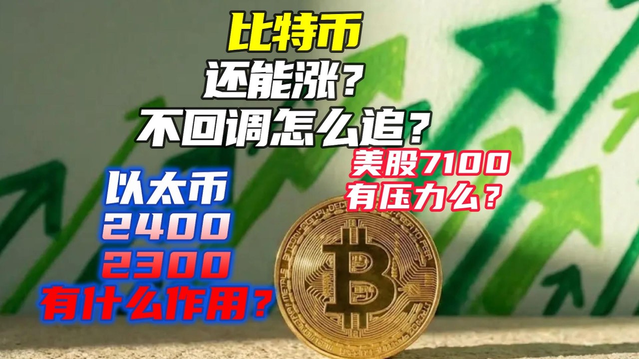 比特幣繼續看多？| BTC三角形等方向 | 以太幣杯柄形態關注2300能否跌破，2400能否突破 | 美股新高注意7100的壓力 |