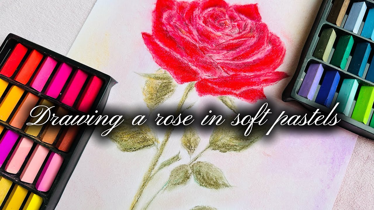 Drawing a rose in soft pastels (Dibujando una Rosa en pasteles suaves)… 