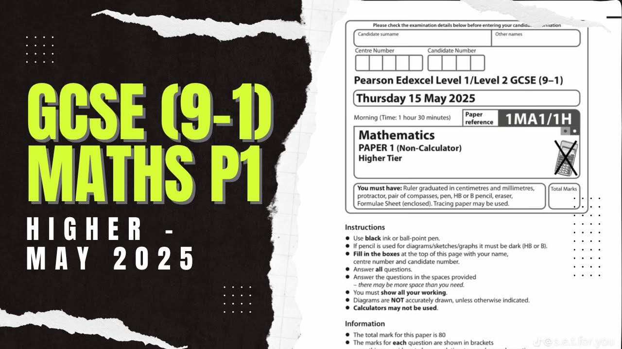 GCSE Maths Edexcel May 2025 Higher Paper 1 Exam Guide | 1MA1/1H