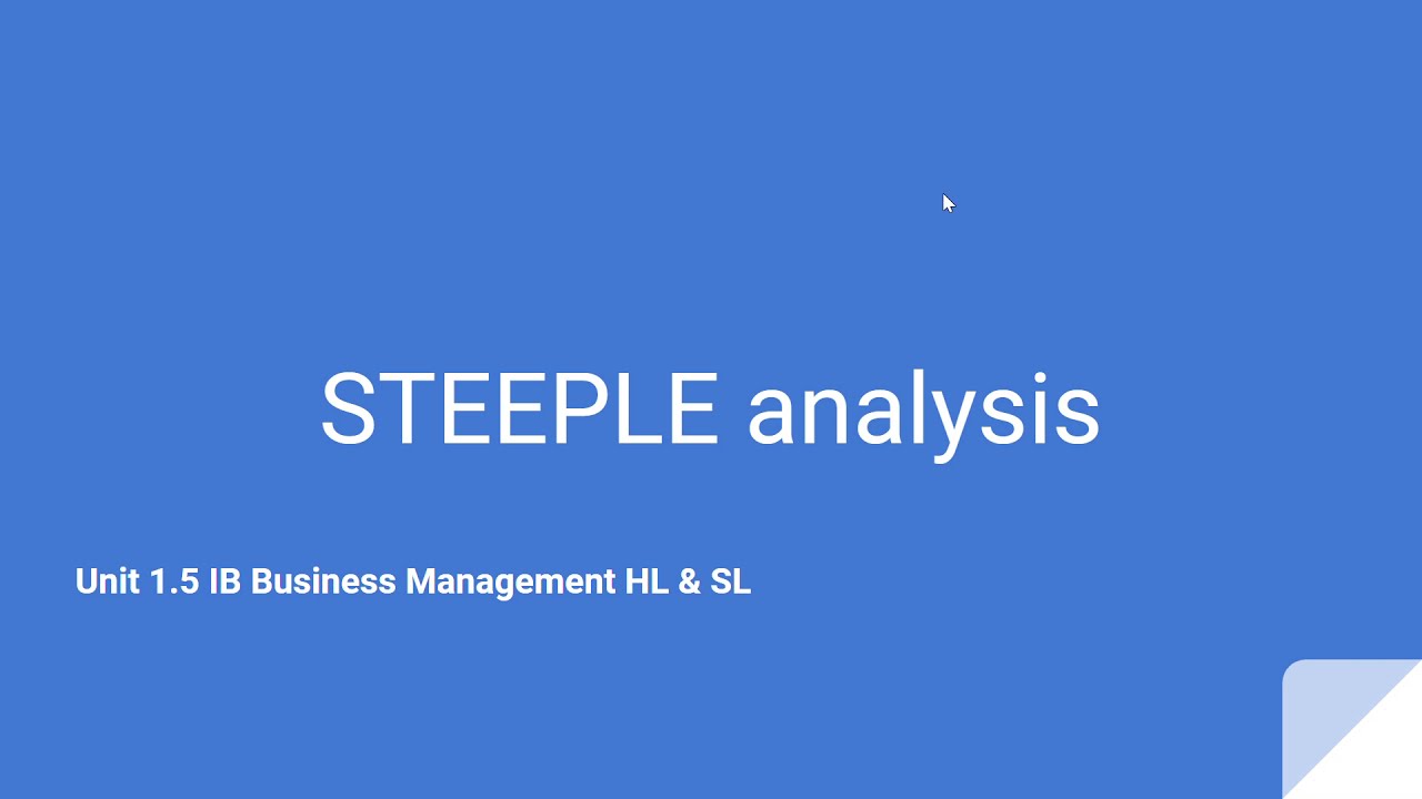 STEEPLE Analysis | Unit 1.5 IB Business Management