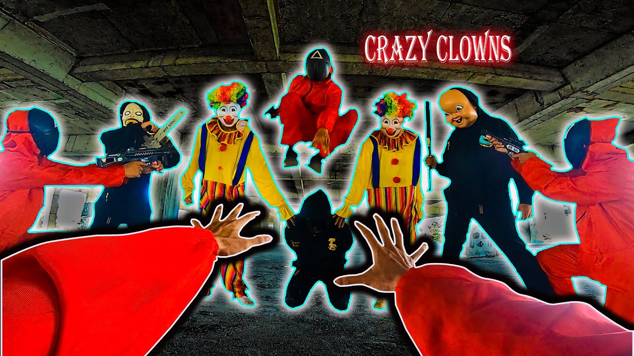 BOSS SQUID GAME KIDNAPPED BY SPOOKY CLOWNS || ESCAPING CRAZY CLOWNS vs PARKOUR POV ( parkour chase )