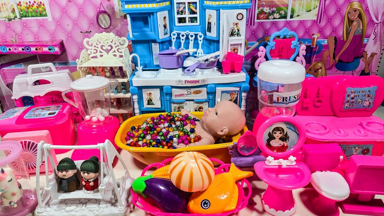 5:34 Minutes Satisfying With Unboxing Princess Barbie Mini Furniture Toys Collection ASMR ।