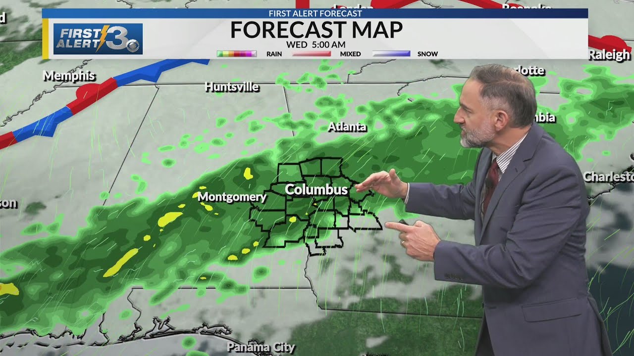 Bob Jeswald WRBL Tuesday Forecast and the 7-Day Columbus, Ga.