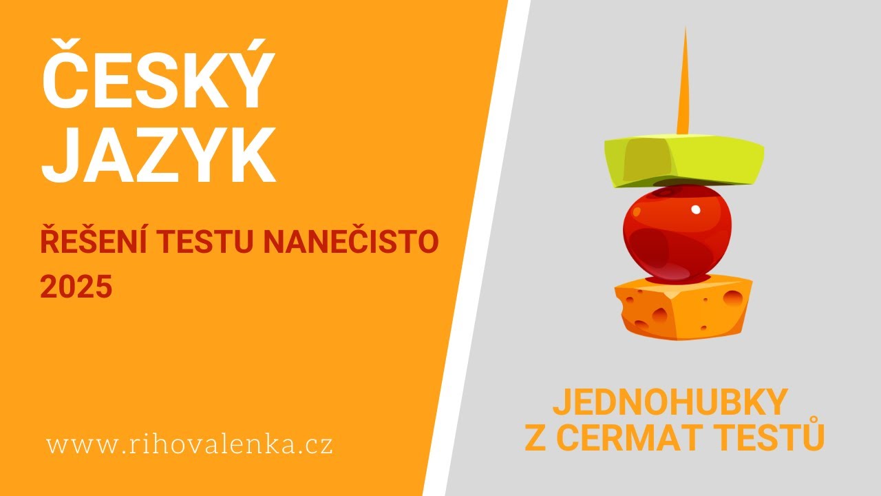 TEST | PŘIJÍMAČKY NANEČISTO 2025 | ČESKÝ JAZYK | CERMAT | ŘEŠENÍ