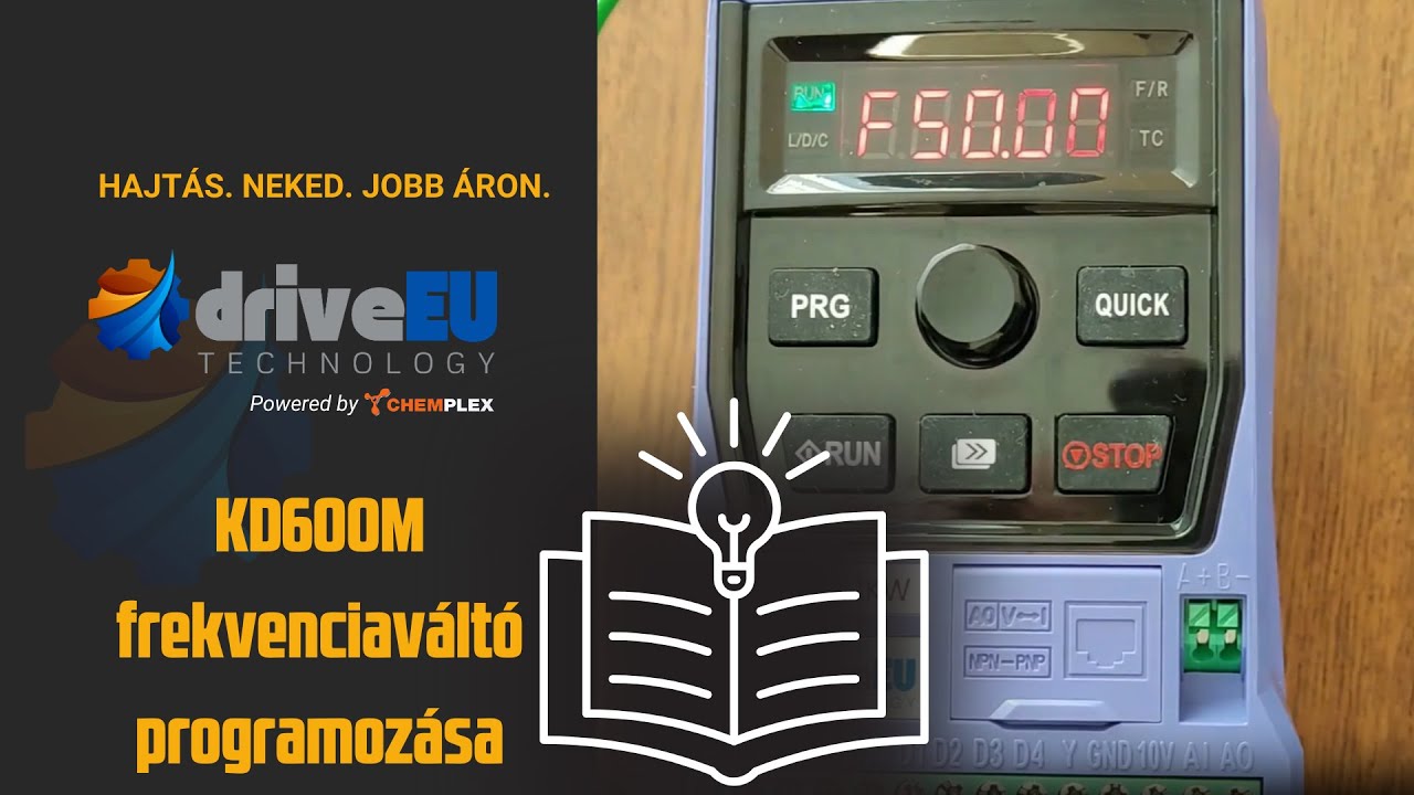 Frekvenciaváltó programozás - forgásirányváltás: driveEU KD600M programozása