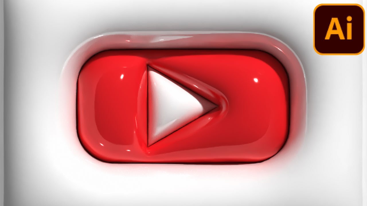 Inflate YouTube Logo in Adobe illustrator with the 3D Effect   // Beauty Akhter Graphics Designer