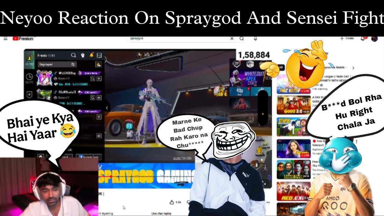 Neyoo Reaction On Spraygod And Sensei Fight 😂😂 #sensei #spraygod #neyoo  #neyooreaction 