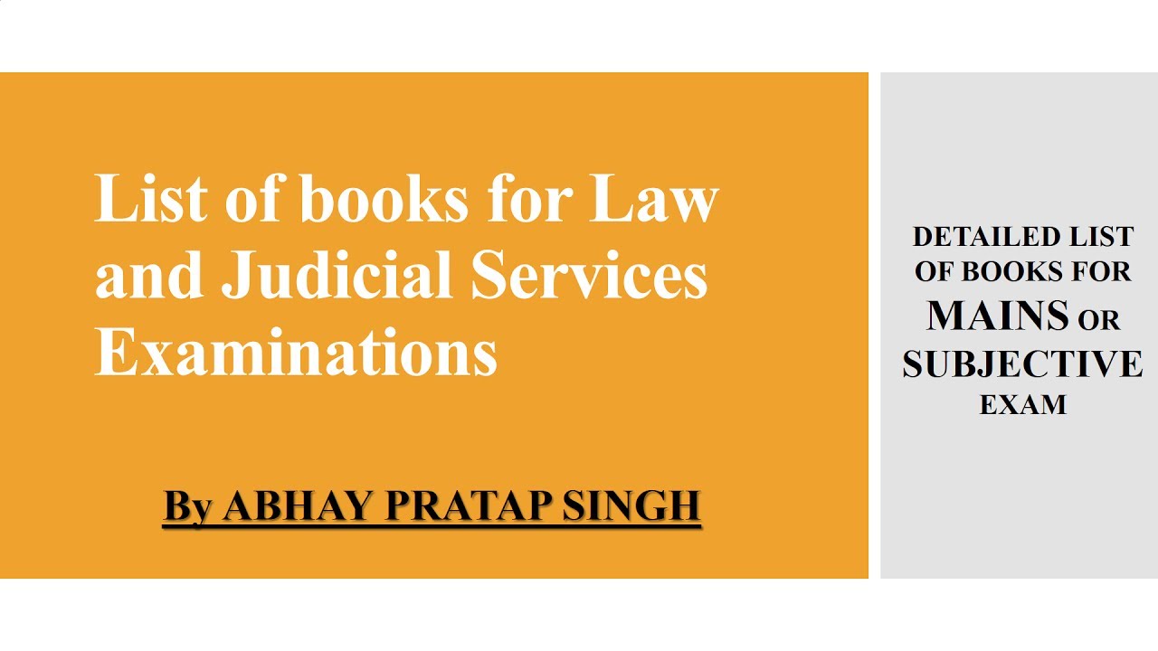 Books For Law & Judicial Service Exam in 2023 | @abheynyaya