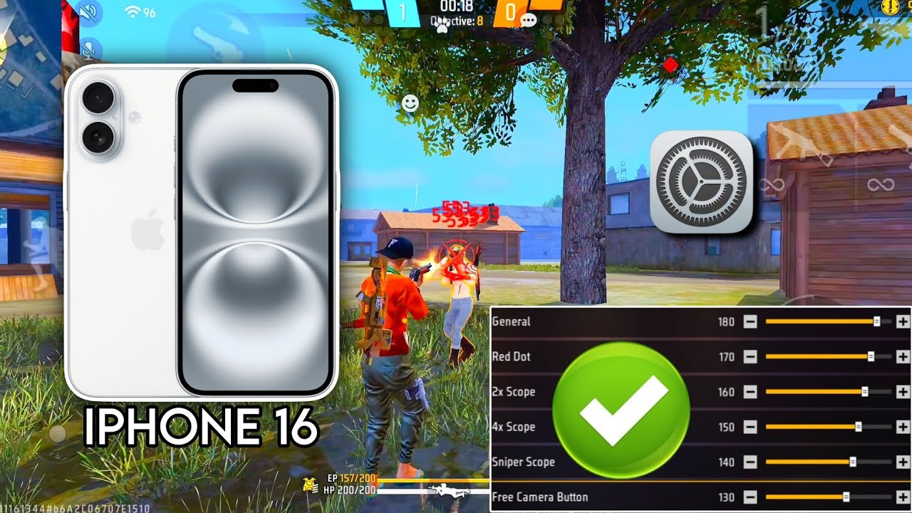 iPhone 16 free fire sensitivity setting ⚙️ | iPhone 16 free fire headshot setting ⚙️