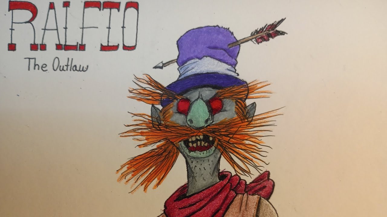 Coloring over markers experiment! Ralfio the Outlaw.#coloring#drawing#markers 