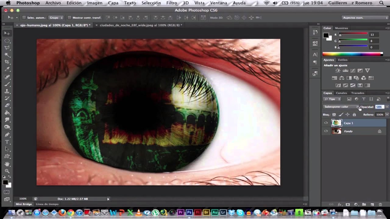 Crear reflejo de imagen en ojos con Photoshop