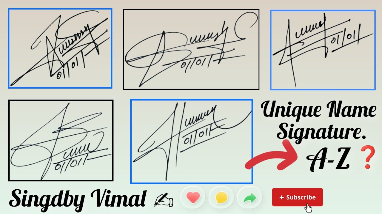 How to sign beautiful Signature | A-Z Unique Name Signature | Tutorial signature style | #signature