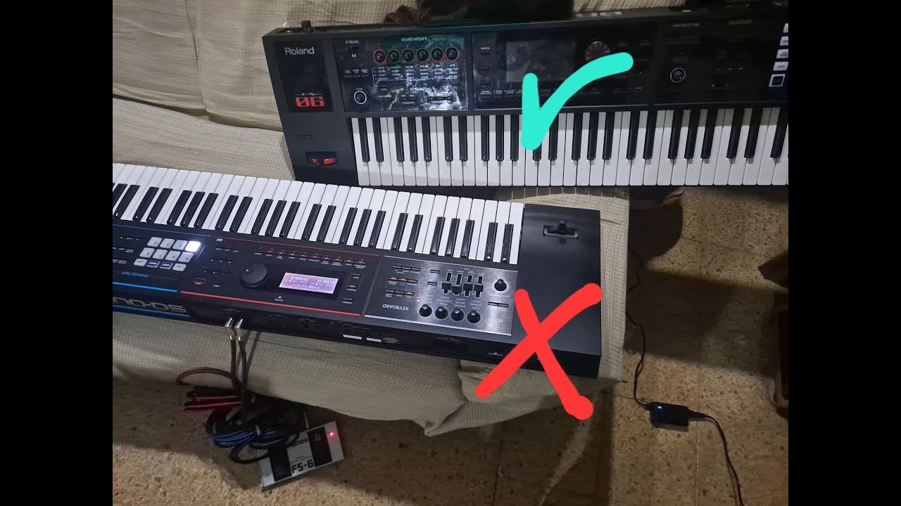Cómo cambiar de sonido favorito en un directo: Pedaleras control para Roland JUNO-DS y Roland FA-06.