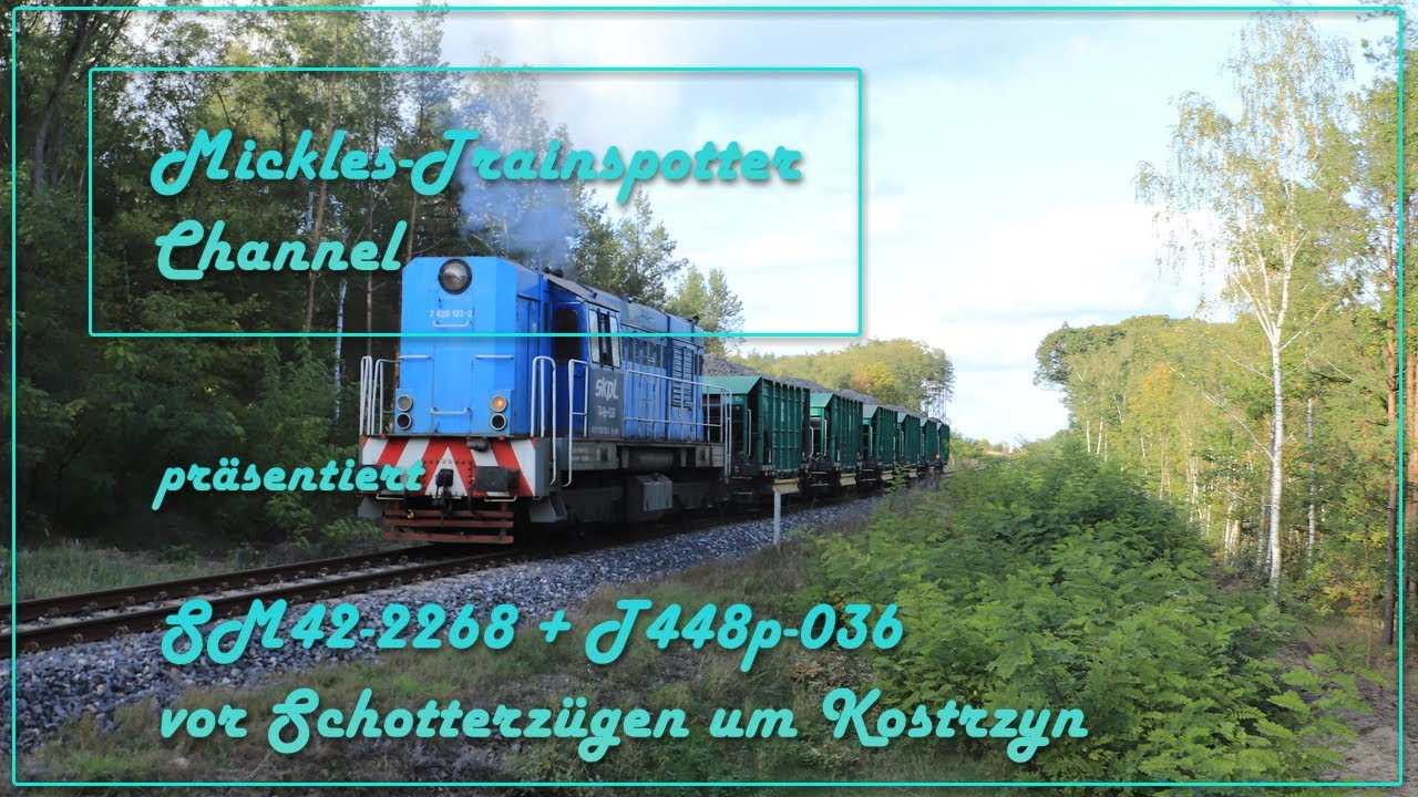 ☆☆☆ SM42-2268 + T448p-036 vor Schotterzügen um Kostrzyn ☆☆☆