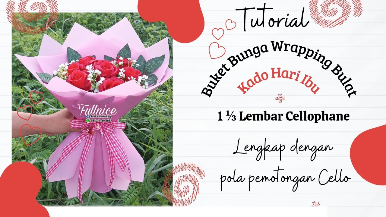 Buket bunga artificial wrapping bulat