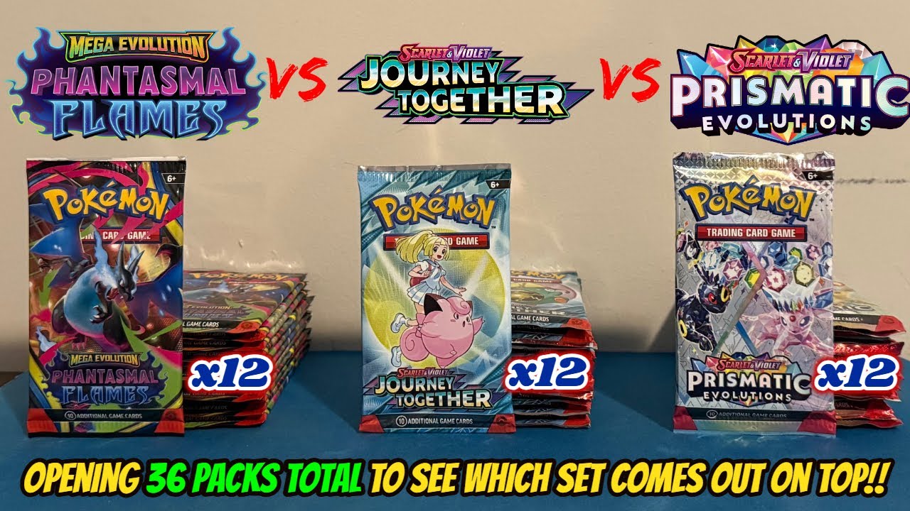 WHOA!! PHANTASMAL FLAMES vs JOURNEY TOGETHER vs PRISMATIC EVOLUTIONS 36-Pack Pokemon Card Opening!!