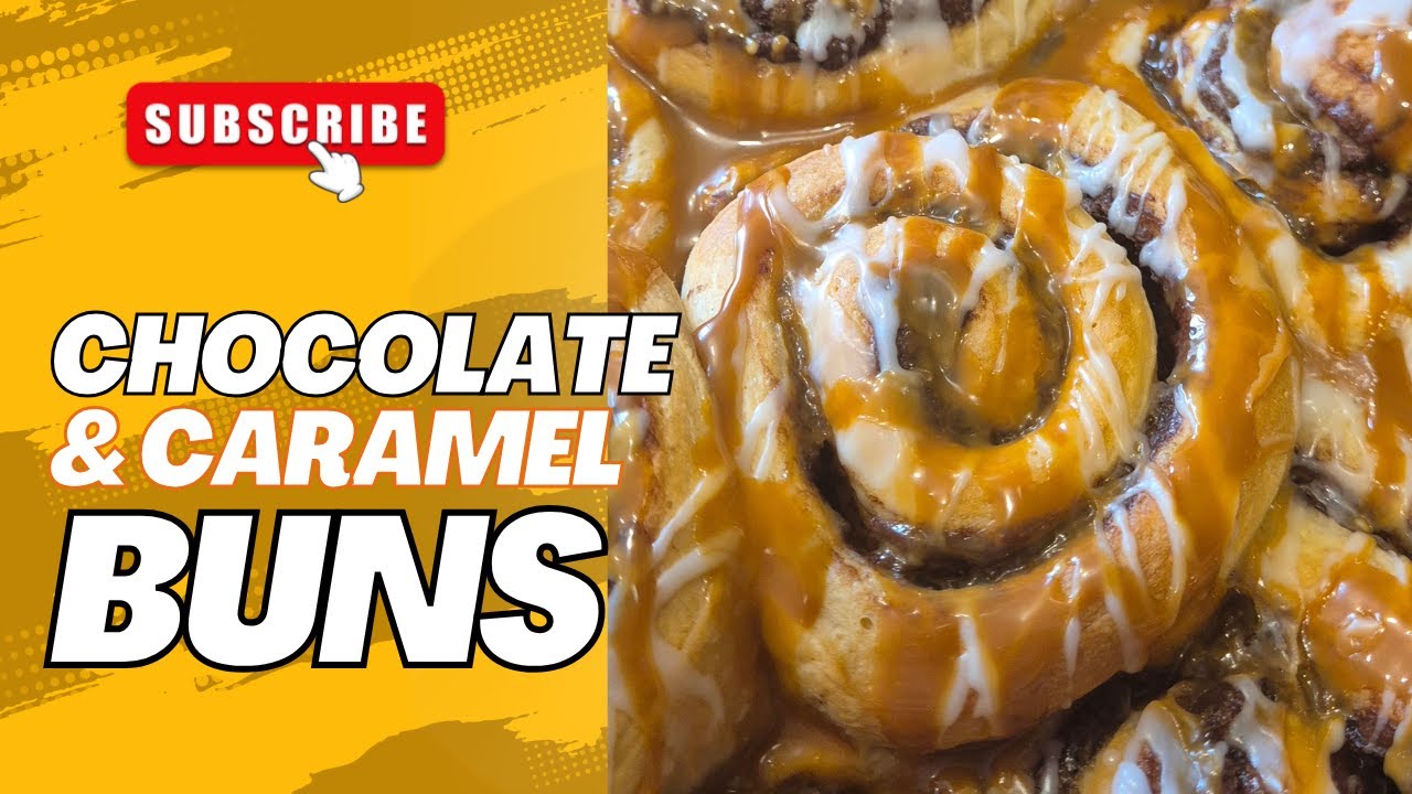 Chocolate & Caramel Buns. Easy to make.