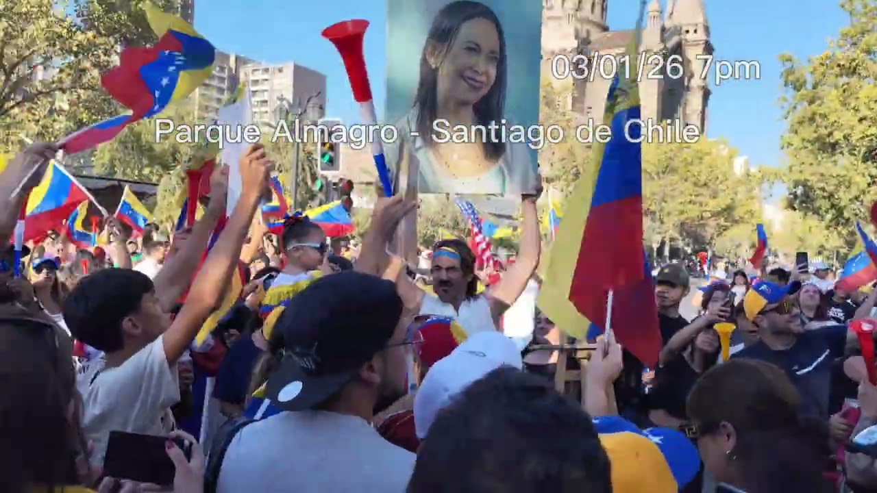 EN VIVO: Venezolanos celebrando desbordados en Santiago de Chile 6 a 8pm 03/01/26 