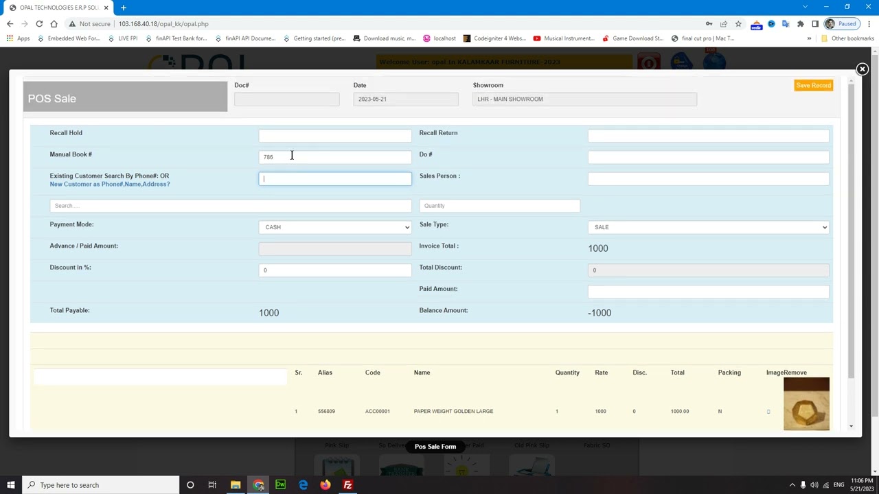 OPAL ERP POS TRAINING | OPAL ERP