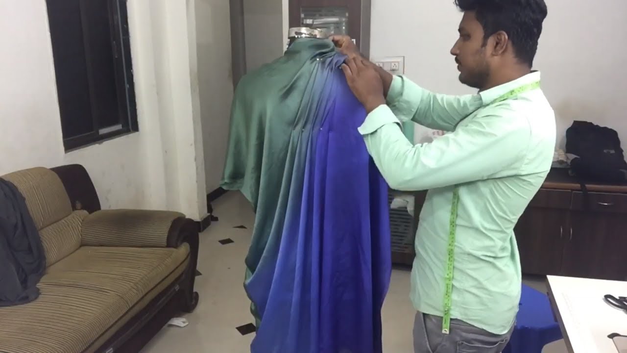 How to make one side draping gown/drees .Dreeping drees kaise banaye tutorial