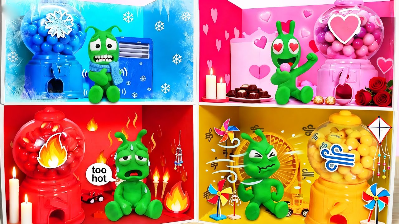 Pea Pea Explora la Máquina de Chicles | Gumball Vending Machine y 4 Habitaciones Mágicas