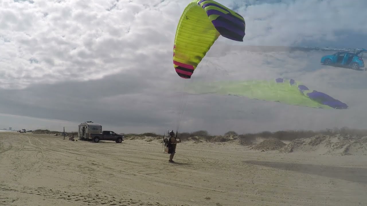 Crystal Beach Texas Paramotoring the new PAP paramotor.