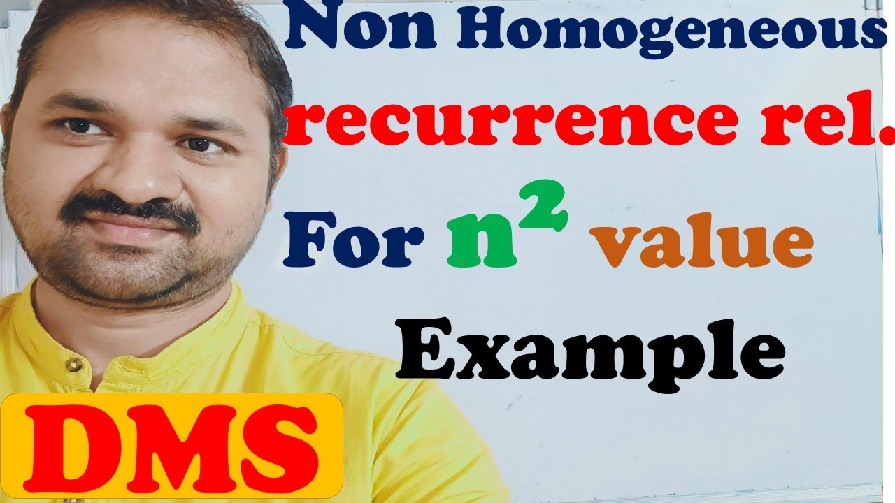 Non homogeneous Recurrence Relation for 'n^2' value || DMS || DMGT || MFCS || Solved Example