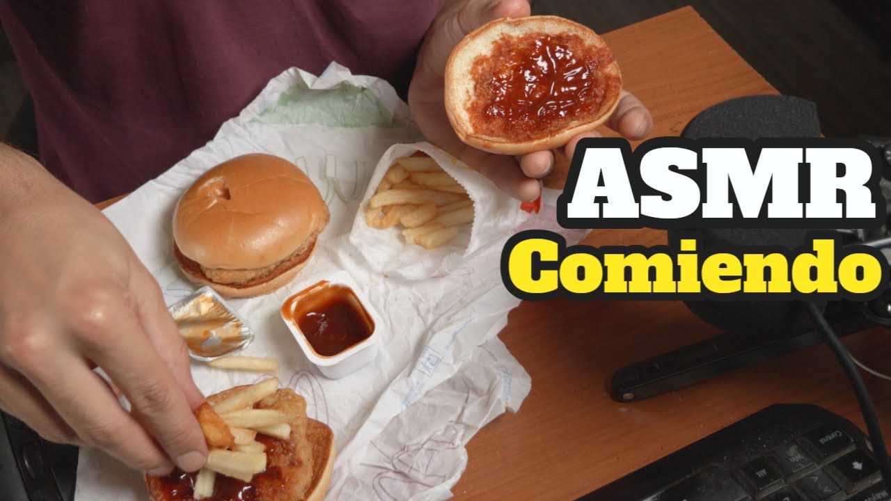 ASMR Comiendo ARROZ TERIYAKI y HAMBURGUESAS (Eating Sounds)