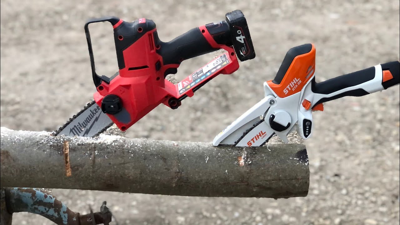Stihl GTA 26 10,8V  10cm 1/4 picco 1,1  & Milwaukee M12FHS-602X  12V  15cm  3/8 picco 1,1