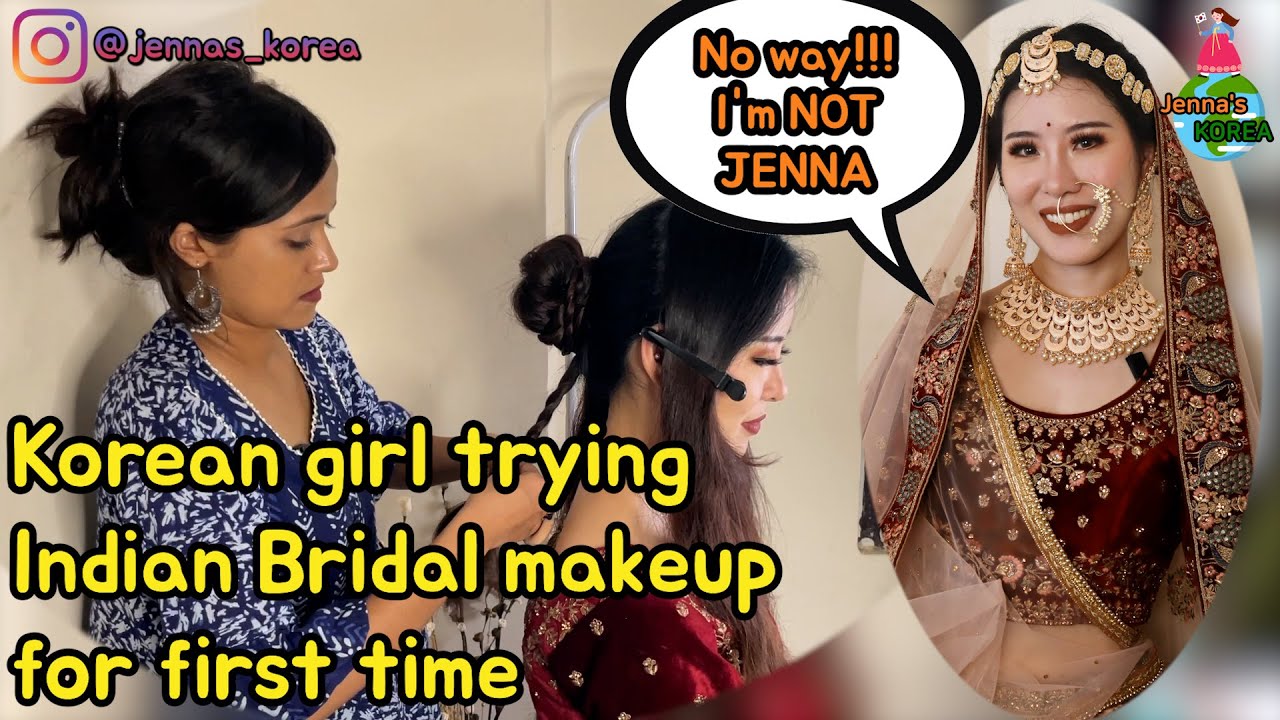 🇮🇳[Indian Travel 5] Korean's FIRST Indian Bridal makeup 😲Wedding? 😆 한국인 최초 인도신부 메이크업@AnshikaSoni