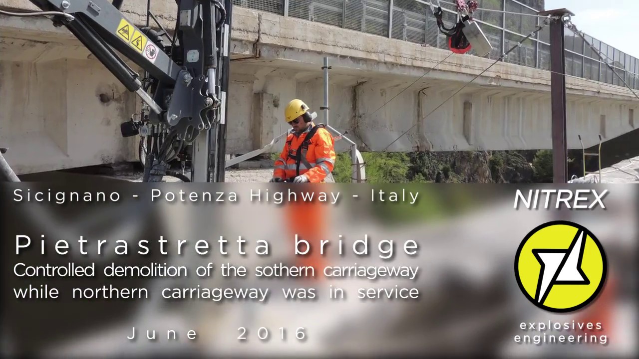 #73 - NITREX - PIETRASTRETTA bridge controlled demolition