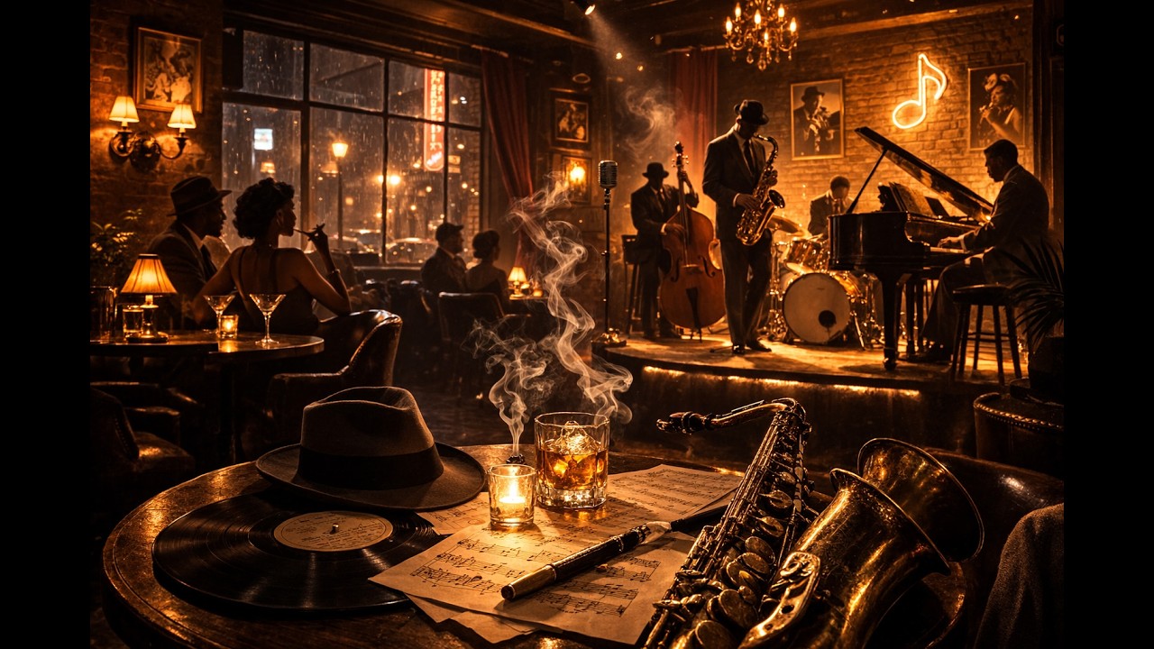 Retro 1950s Noir Jazz | 2 Hours of Smoky Lounge Music for Late Night Study, Focus & Reflection