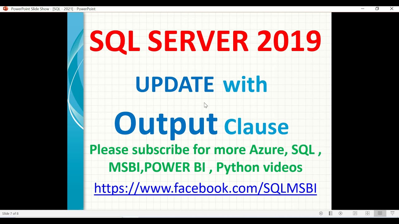SQL 2019 Tutorials | Update with output clause | SQL Magic Tables