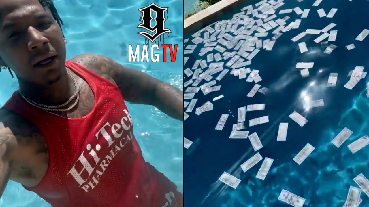 Moneybagg Yo Throws Hunnid Dollar Bills In Swimming Pool During Baecation With 