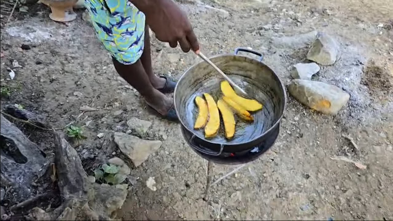 Fry breadfruit w lasco mackerel for breakfast