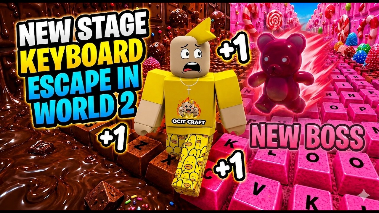 +1 Speed Keyboard Escape Candy and Chocolate | NEW Stage World 2 #roblox